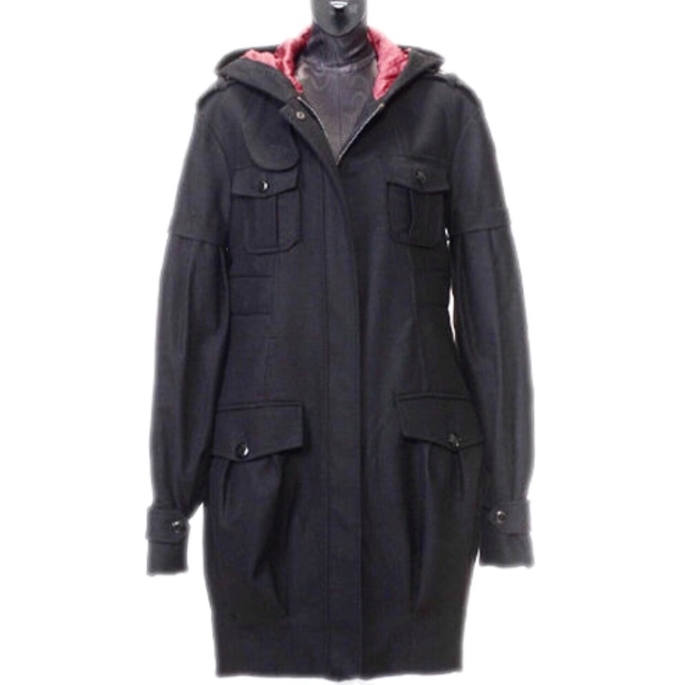 Patrizia Pepe Hooded  Wool Coat - Picture 2 of 8